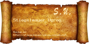 Stiegelmayer Ugron névjegykártya